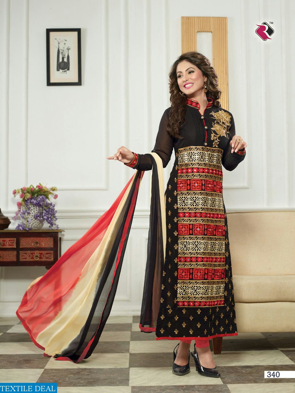 kohinoor vol-2 Faux Georgette Embroidered heena khan collection